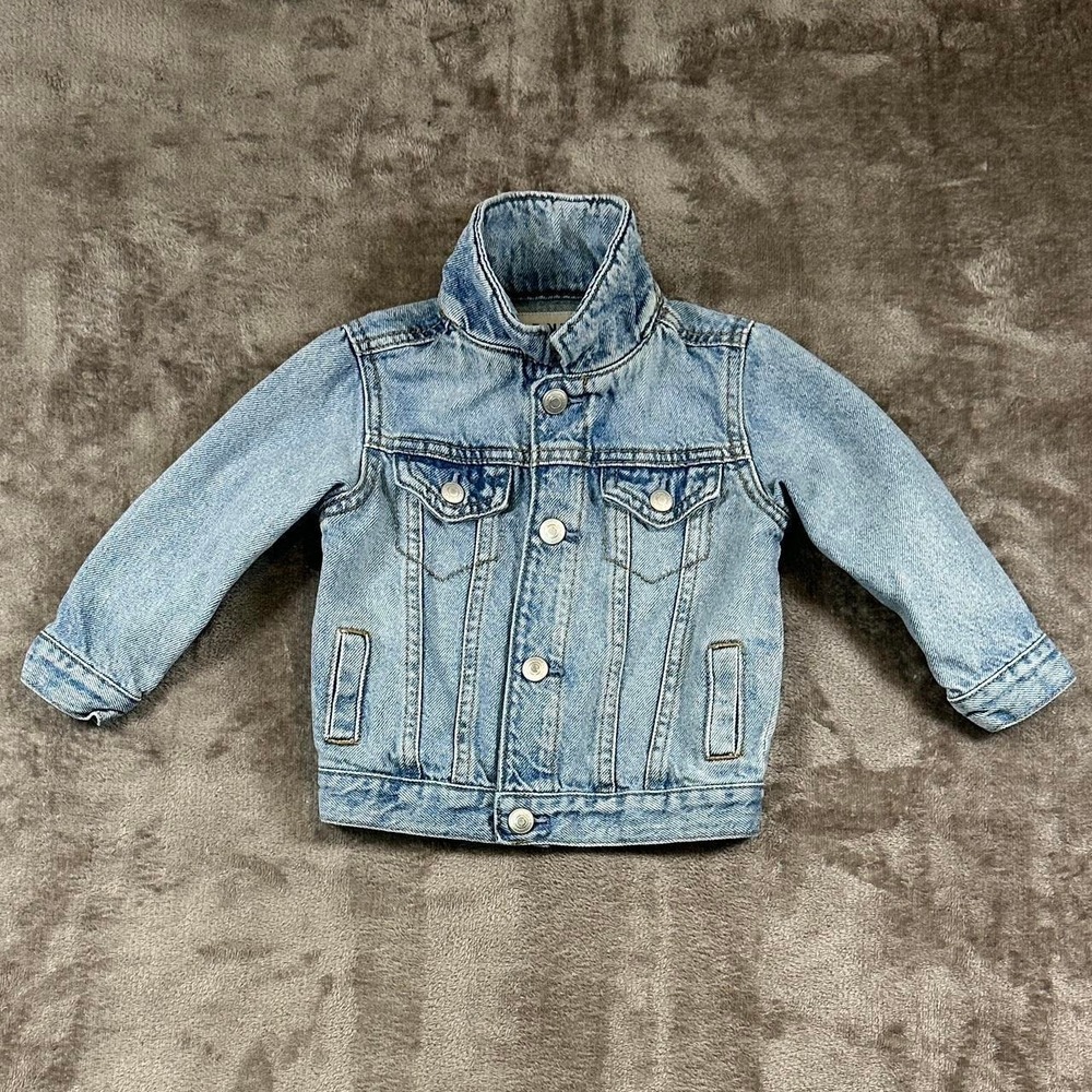 Old Navy Toddler Denim Jacket 18-24M Light Wash Trucker Jacket Classic Kids